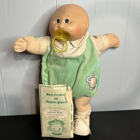 Cabbage Patch Kids Other - Vintage Cabbage Patch Kids Preemie 1984 Signed Black With Clothes And Paperwork